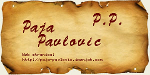 Paja Pavlović vizit kartica
